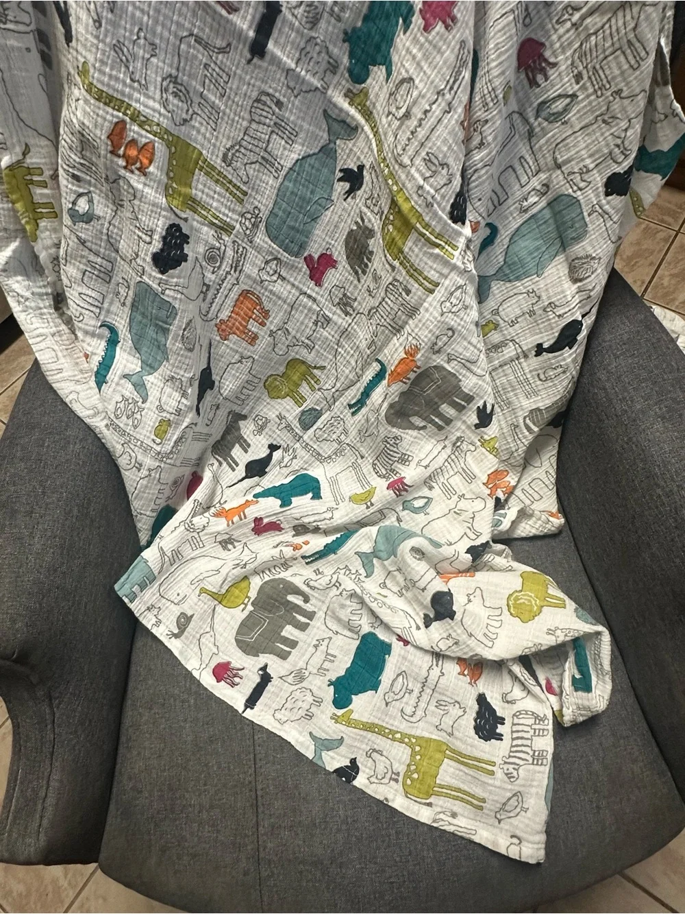 Pehr Muslin Swaddle 100% GOTS Organic Cotton - Noah's Ark